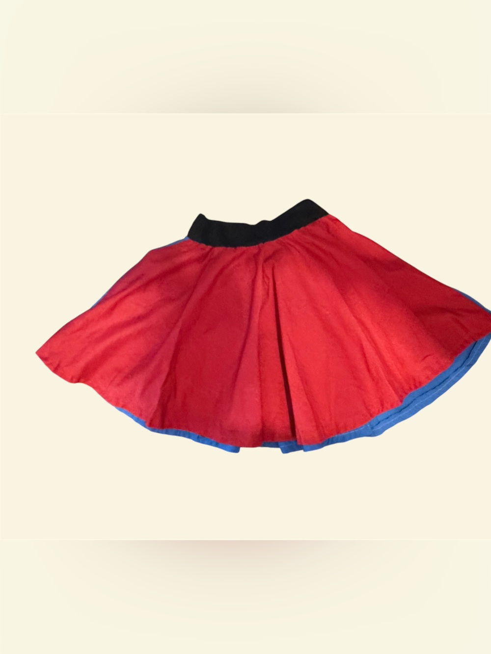 Red and blue skirt